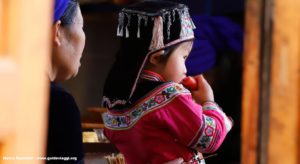 Bambina, Qingkou, Yuanyang, Yunnan, Cina. Autore e Copyright Marco Ramerini...